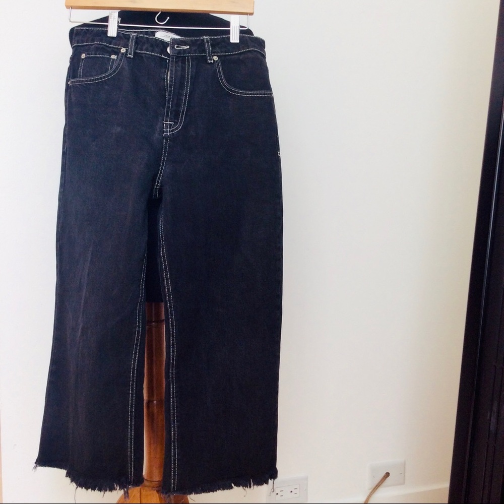 Wide leg denim jeans